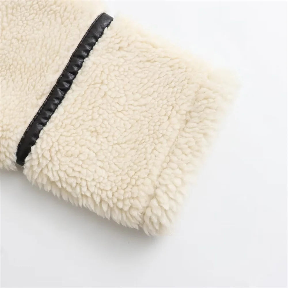 Aylin – Women’s Faux Fur Motorcycle Jacket with Soft Fur Lining