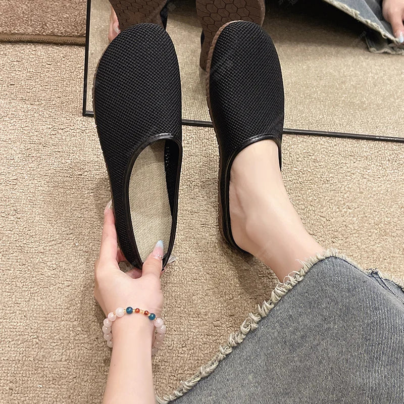 Calliope – Women’s Breathable Non-Slip Outdoor Flats in Nude