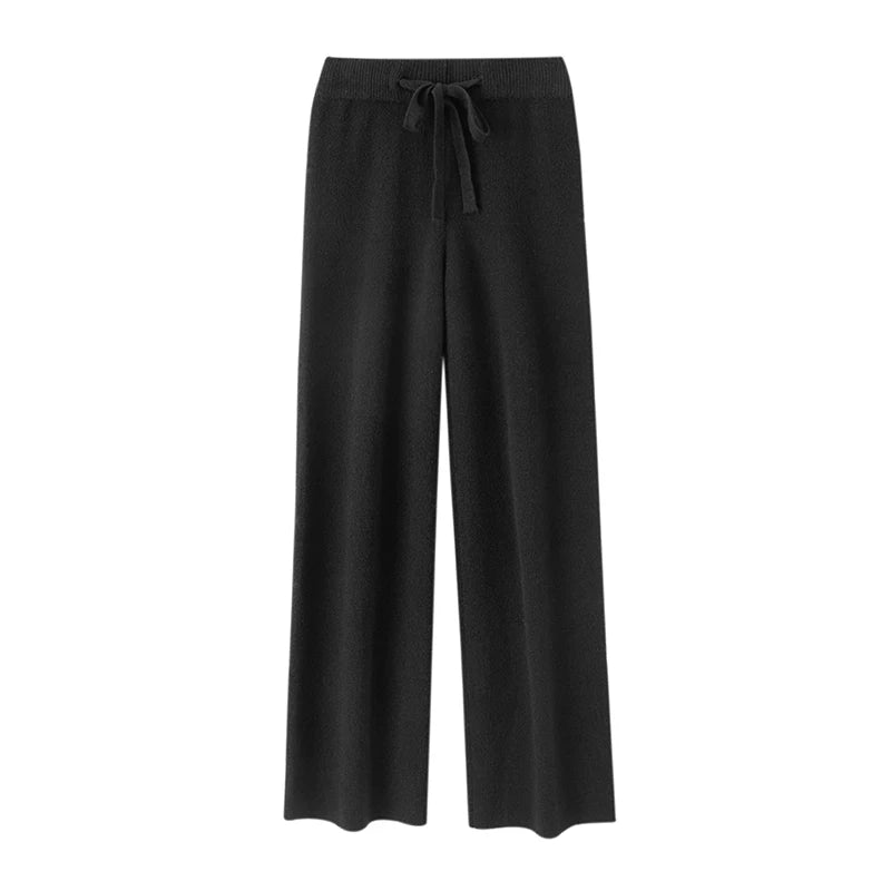 Annabelle – Women’s 100% Merino Wool Wide-Leg Knit Pants