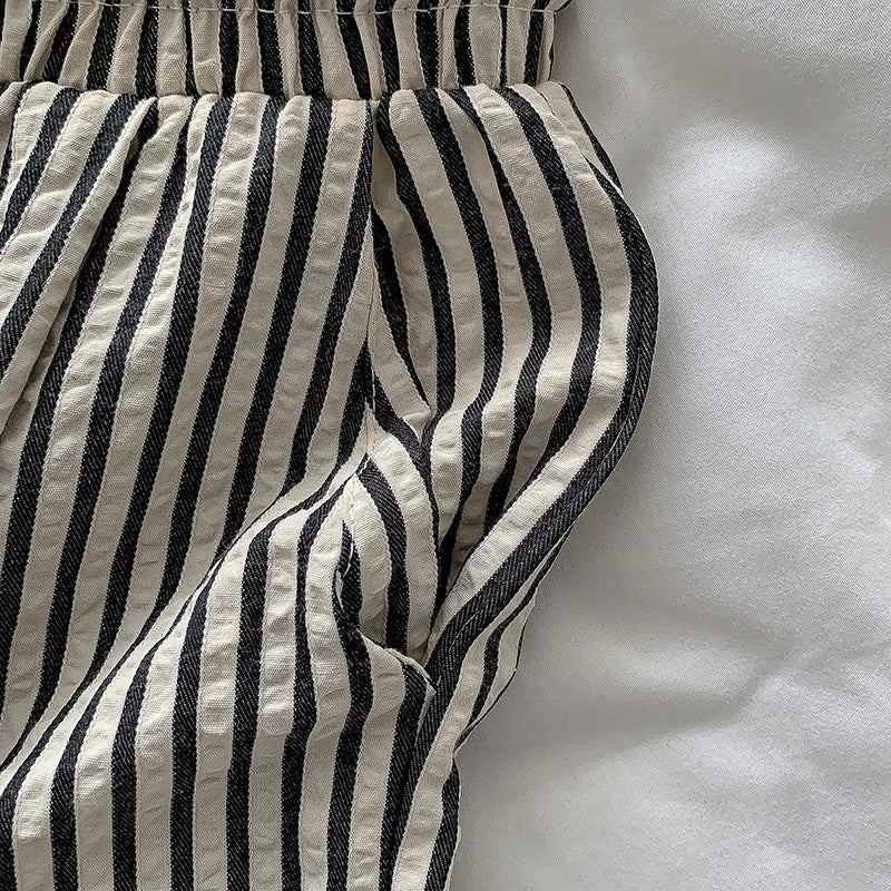 Arielle – Women’s High-Waisted Striped Wide-Leg Pants