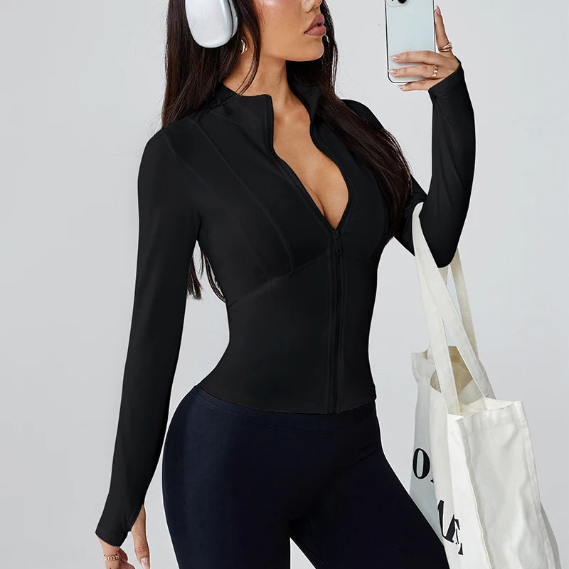 Nylah – Women’s Full-Zip Athletic Jacket with Stand Collar