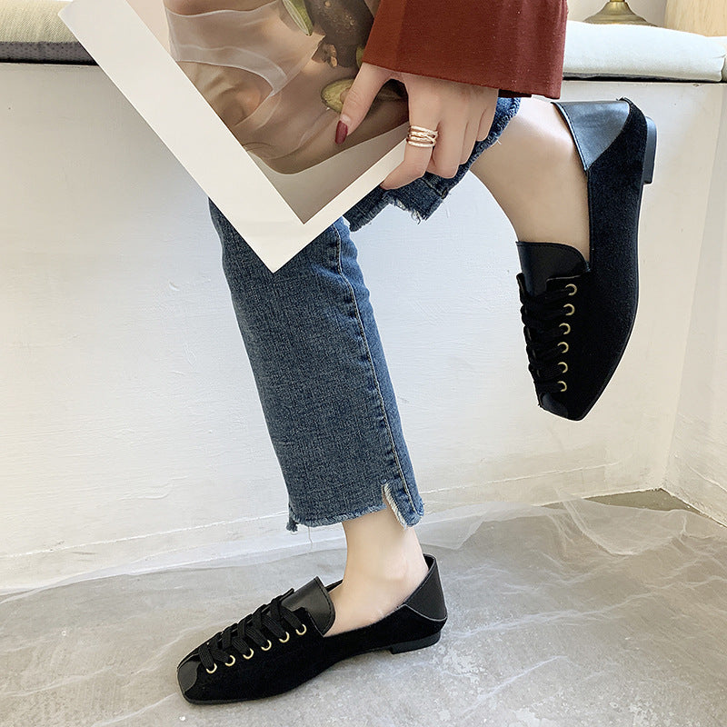 Women’s Square Toe Slip-On Flats with Cushioned Comfort for All-Day Wear