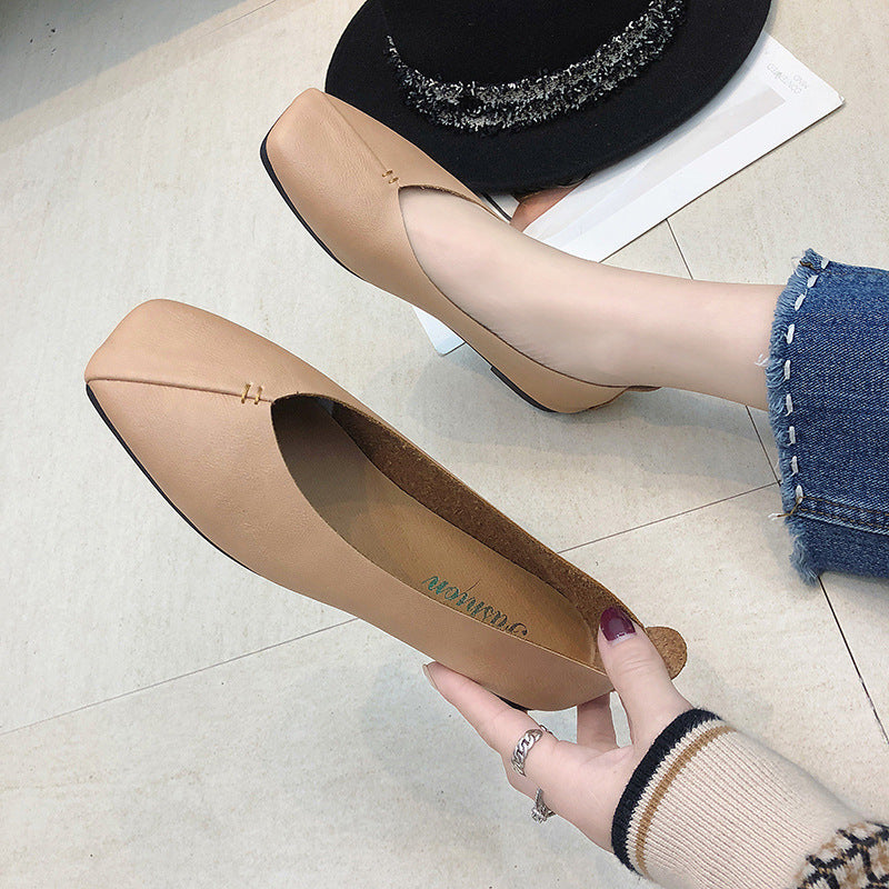Women’s Comfortable Square Toe Flats with Soft Flexible Sole for Everyday Wear
