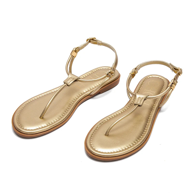 Brooke – Women’s Flat Sandals with Buckle Strap for Beach and Outdoor Wear