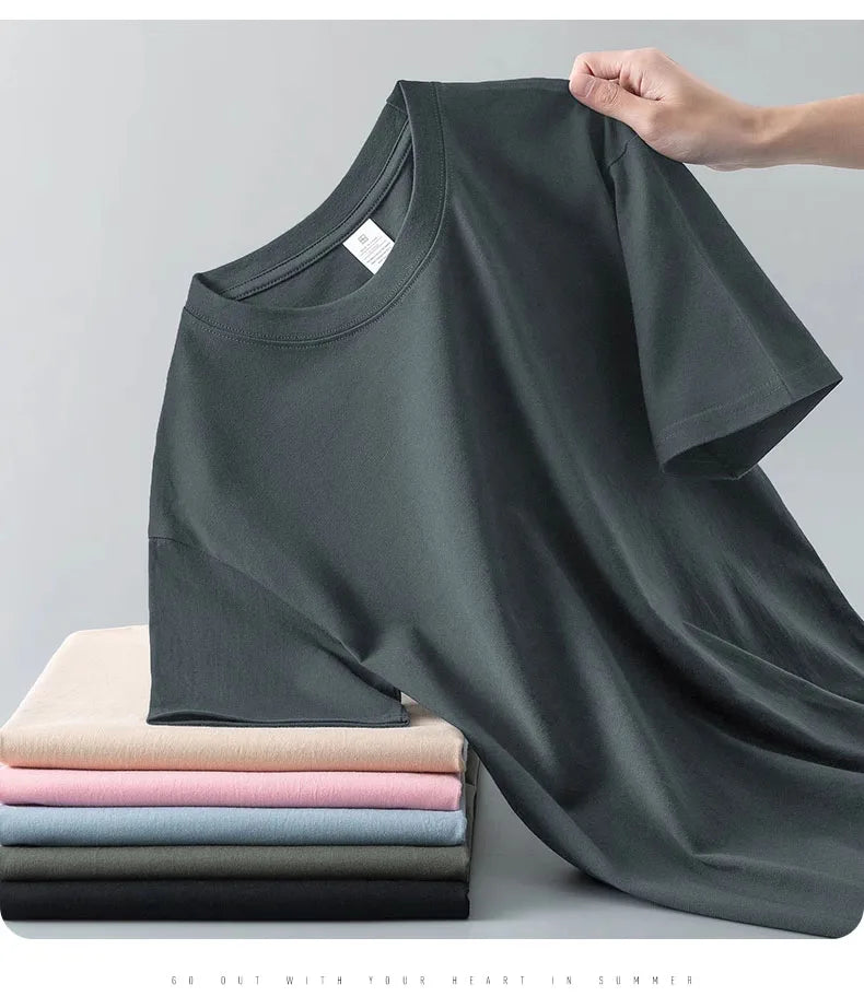 Samuel – Heavyweight Cotton Crew Neck T-Shirt Unisex Loose Fit White