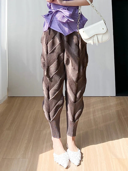 Jada – Women’s Pleated Tapered Pants with Elastic Waist