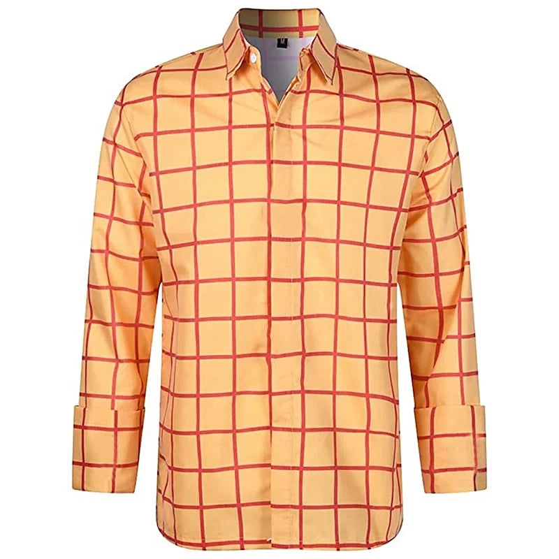 Brandon – Men’s Long Sleeve Checkered Shirt Casual Top