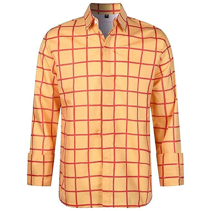 Brandon – Men’s Long Sleeve Checkered Shirt Casual Top