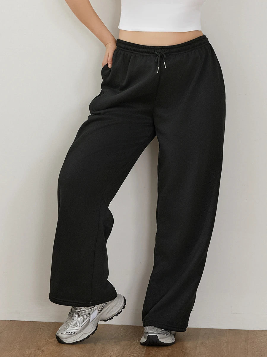 Skyler – Women’s High-Waisted Wide-Leg Fleece Sweatpants