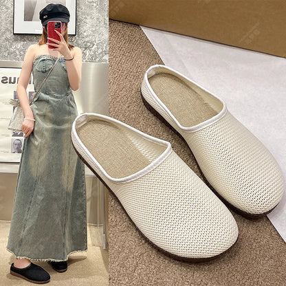 Calliope – Women’s Breathable Non-Slip Outdoor Flats in Nude