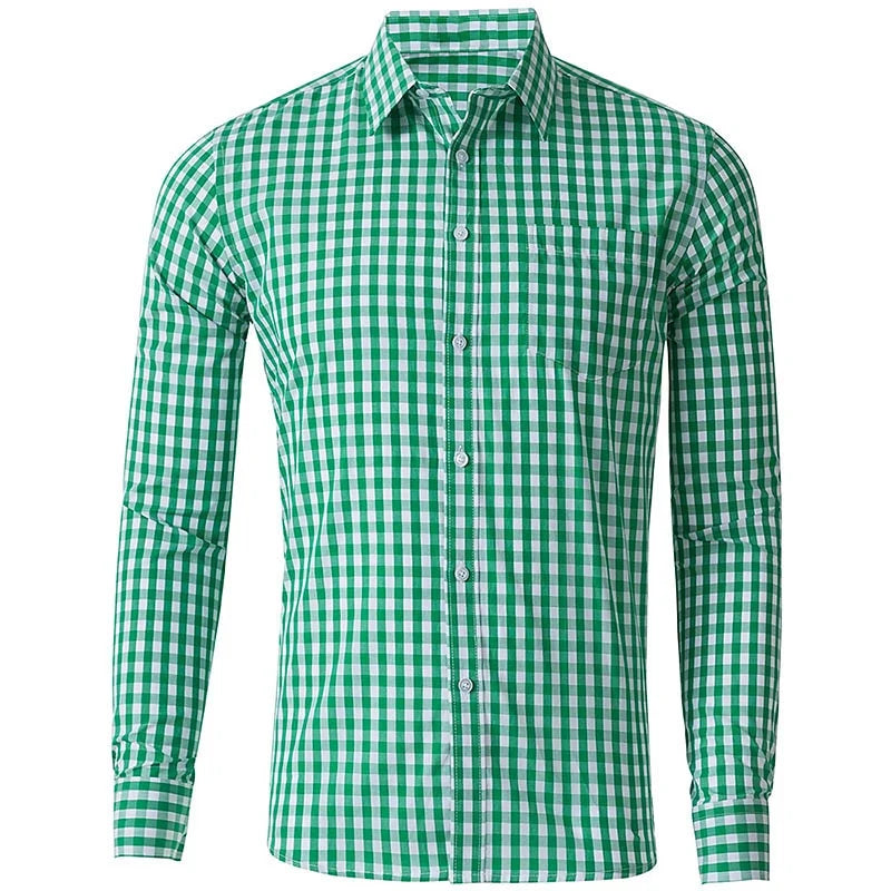 Brandon – Men’s Long Sleeve Checkered Shirt Casual Top