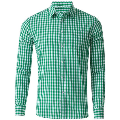 Brandon – Men’s Long Sleeve Checkered Shirt Casual Top