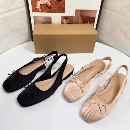 Belinda – Women’s Elegant Silk Mary Jane Flats with Square Toe