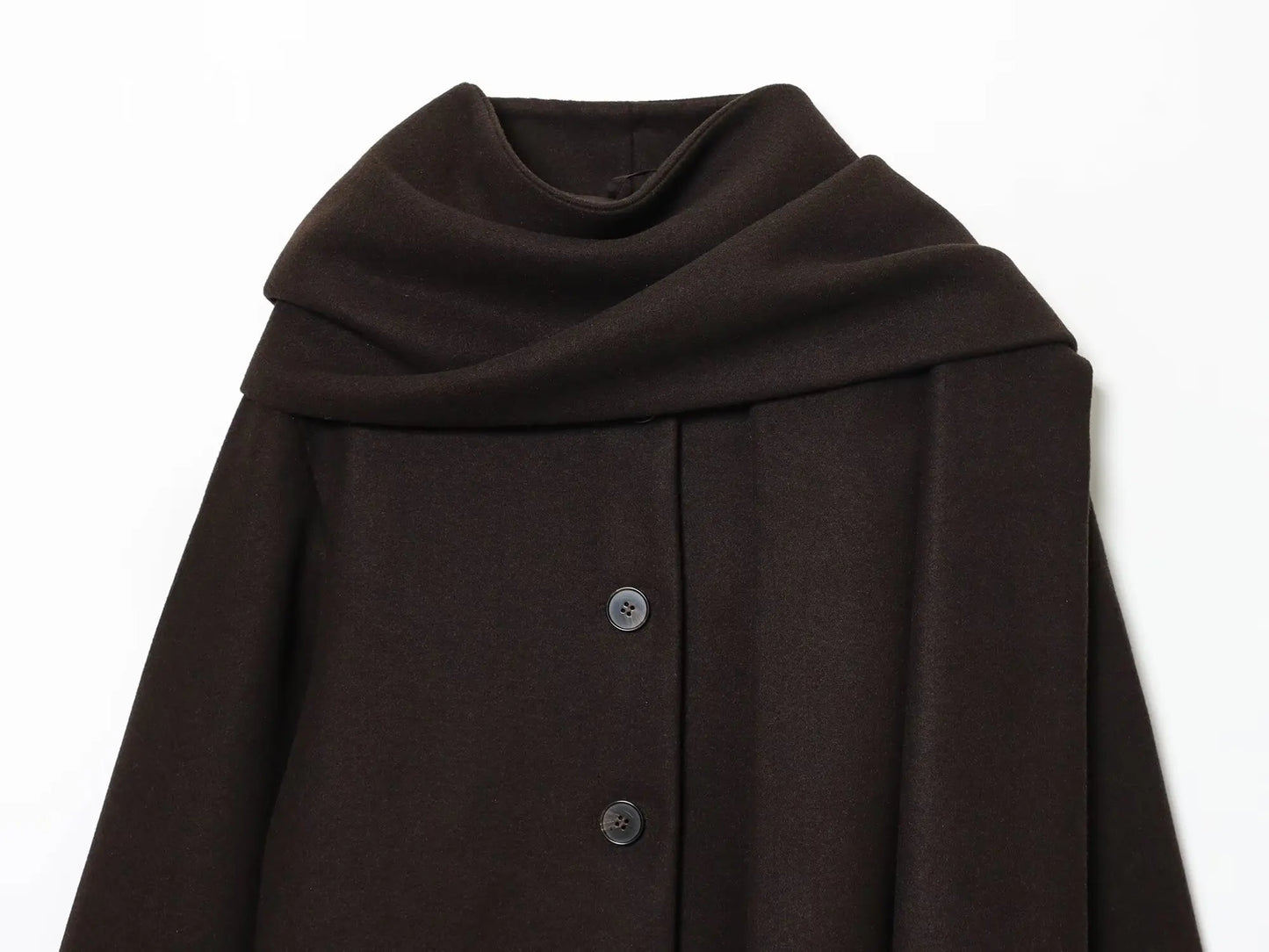 Maliyah – Women’s Wool Blend Short Coat with Scarf Collar