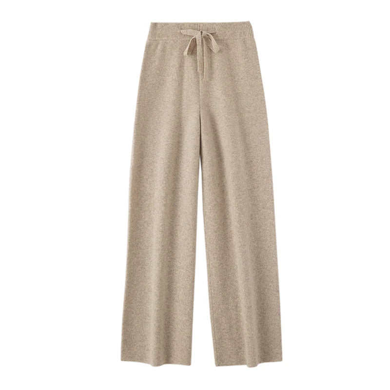 Annabelle – Women’s 100% Merino Wool Wide-Leg Knit Pants