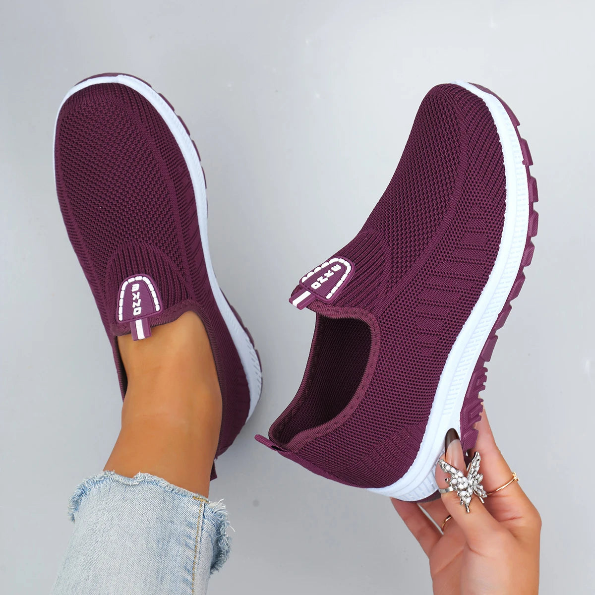 Callista – Women’s Breathable Mesh Flat Shoes Slip-On Casual Sneakers