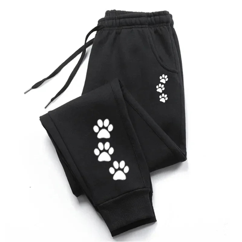 Talia – Women’s Paw Print Jogger Pants Soft Cotton Blend Sweatpants