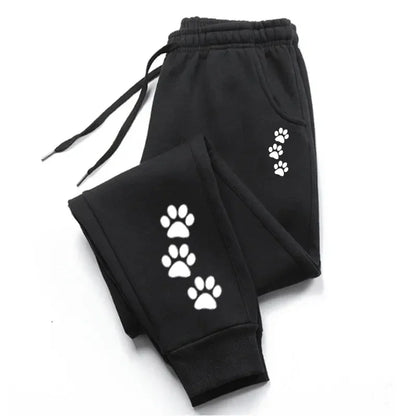 Talia – Women’s Paw Print Jogger Pants Soft Cotton Blend Sweatpants