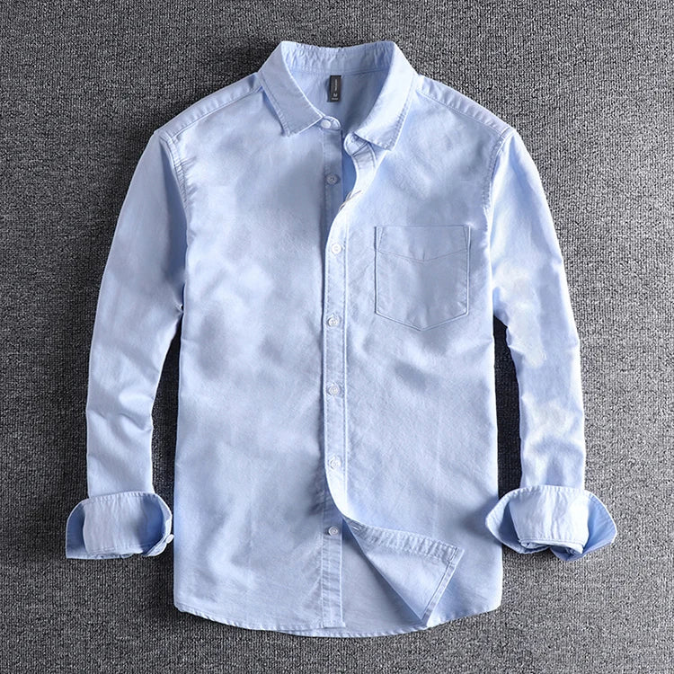 John – Men’s Oxford Cotton Long-Sleeve Casual Button-Down Shirt
