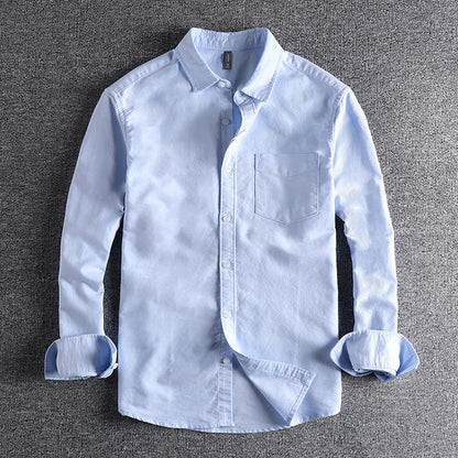John – Men’s Oxford Cotton Long-Sleeve Casual Button-Down Shirt