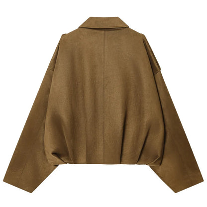 Dream – Women’s Oversized Suede-Feel Bomber Jacket with Drop Shoulders