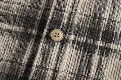 Robert – Men’s Corduroy Plaid Long Sleeve Button-Up Shirt