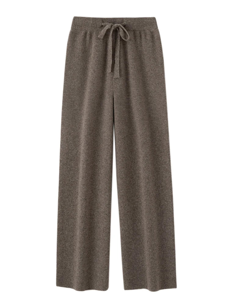 Annabelle – Women’s 100% Merino Wool Wide-Leg Knit Pants