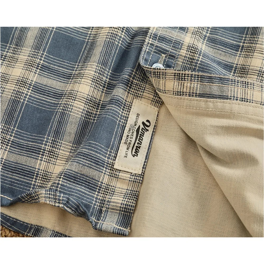 William – Men’s Cotton Plaid Short Sleeve Casual Work Shirt