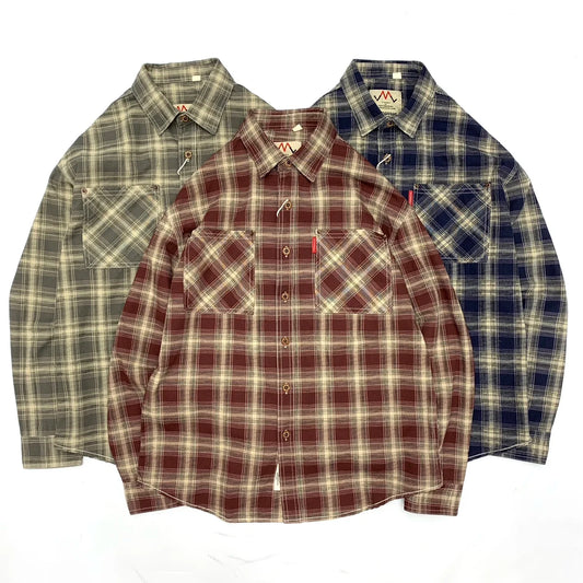 Matthew – Men’s Cotton Plaid Shirt Loose Fit Long Sleeve