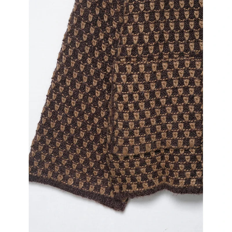 Aleah – Women’s Oversized Knitted Jacket with Geometric Pattern