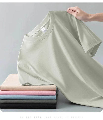 Samuel – Heavyweight Cotton Crew Neck T-Shirt Unisex Loose Fit White