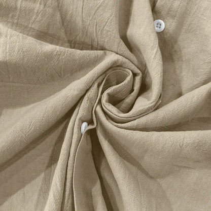 Michael – Men’s Linen Mandarin Collar Shirt with Chest Pocket