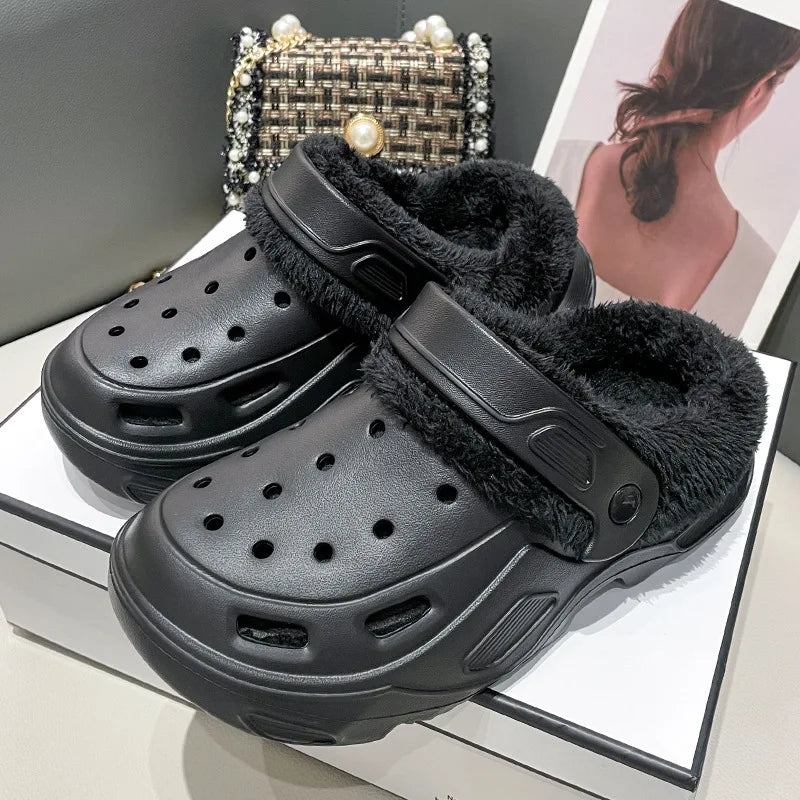 Aisha – Unisex Winter Padded Cotton Slippers with Thick EVA Sole