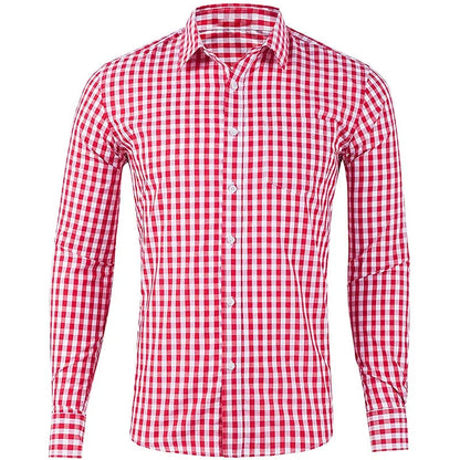 Brandon – Men’s Long Sleeve Checkered Shirt Casual Top