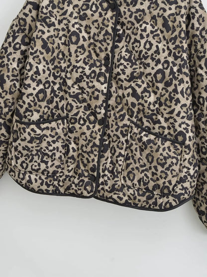 Myra – Women’s Leopard Print Oversized Jacket with Snap Buttons