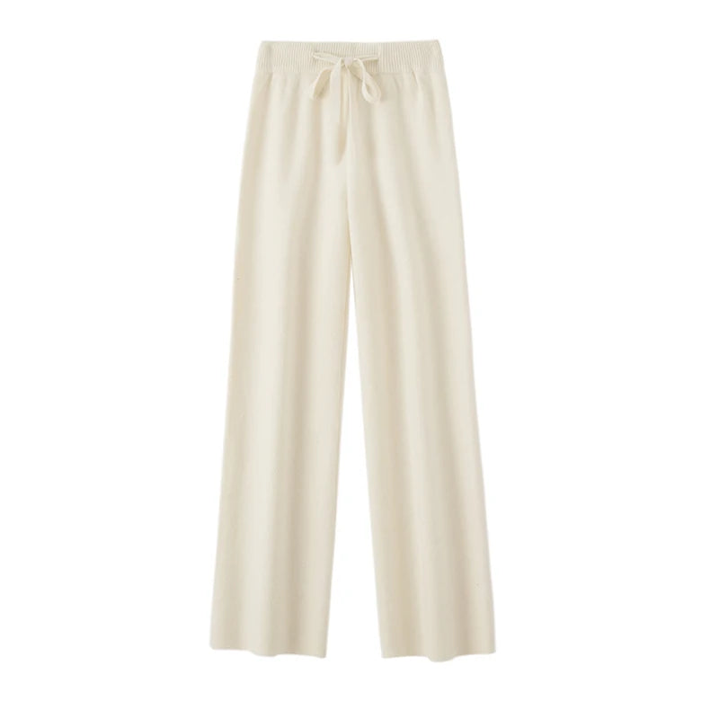 Annabelle – Women’s 100% Merino Wool Wide-Leg Knit Pants
