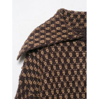 Aleah – Women’s Oversized Knitted Jacket with Geometric Pattern