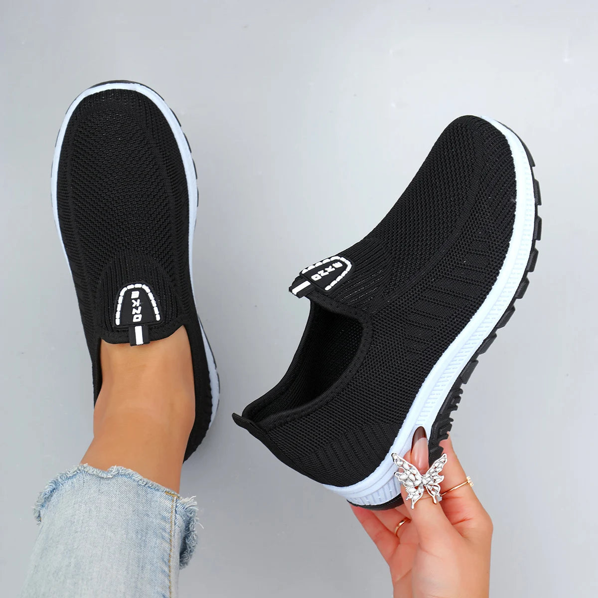 Callista – Women’s Breathable Mesh Flat Shoes Slip-On Casual Sneakers