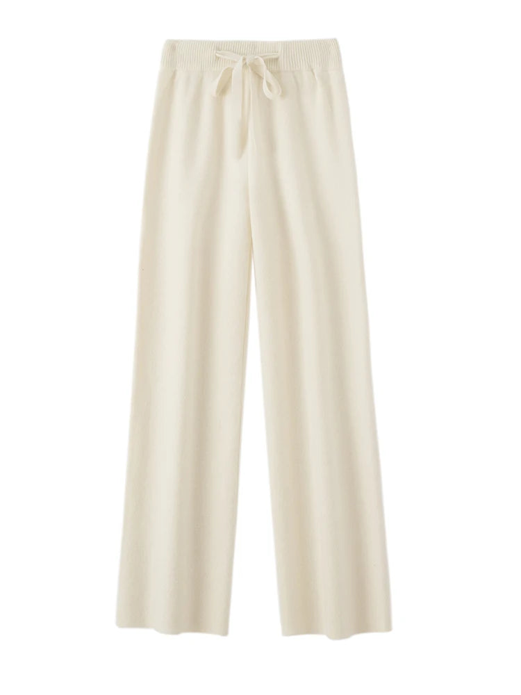 Annabelle – Women’s 100% Merino Wool Wide-Leg Knit Pants