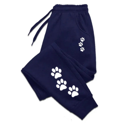 Talia – Women’s Paw Print Jogger Pants Soft Cotton Blend Sweatpants
