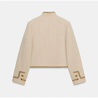 Esmeralda – Women’s Cropped Military Jacket with Toggle Buttons