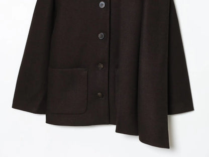 Maliyah – Women’s Wool Blend Short Coat with Scarf Collar