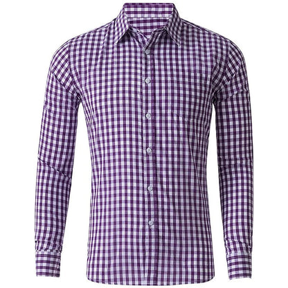 Brandon – Men’s Long Sleeve Checkered Shirt Casual Top