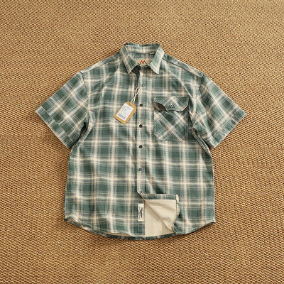 William – Men’s Cotton Plaid Short Sleeve Casual Work Shirt