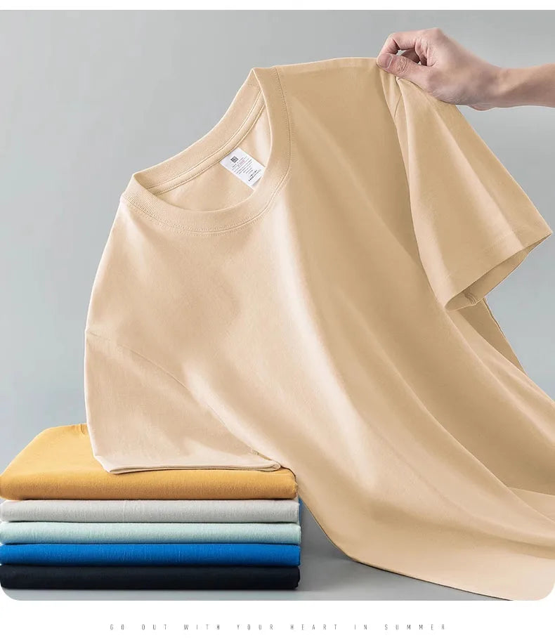 Samuel – Heavyweight Cotton Crew Neck T-Shirt Unisex Loose Fit White