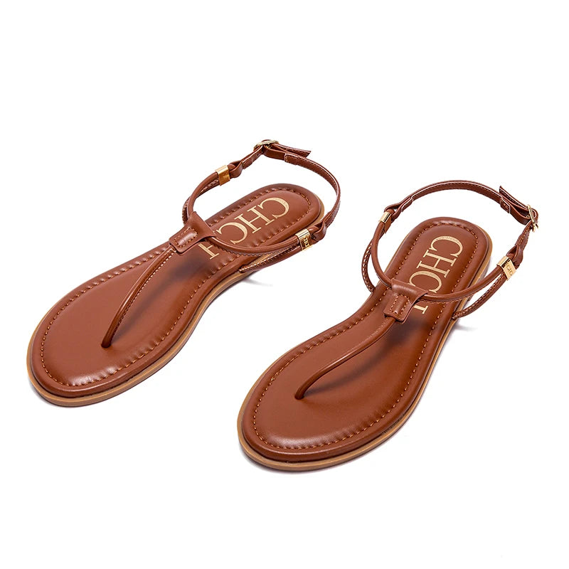 Brooke – Women’s Flat Sandals with Buckle Strap for Beach and Outdoor Wear