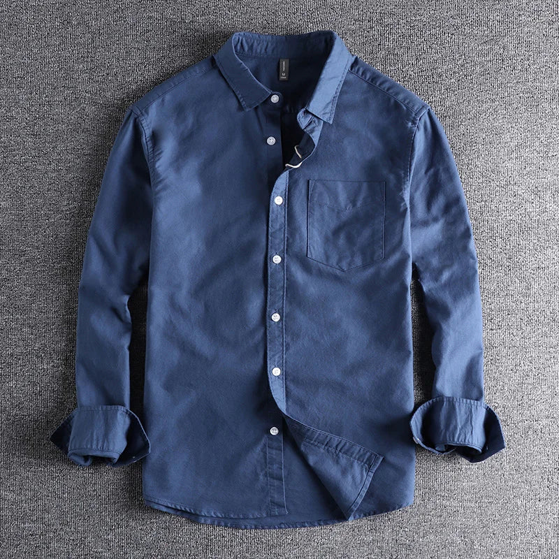 John – Men’s Oxford Cotton Long-Sleeve Casual Button-Down Shirt