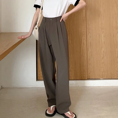 Joy – Women’s High-Waisted Pleated Wide-Leg Trousers