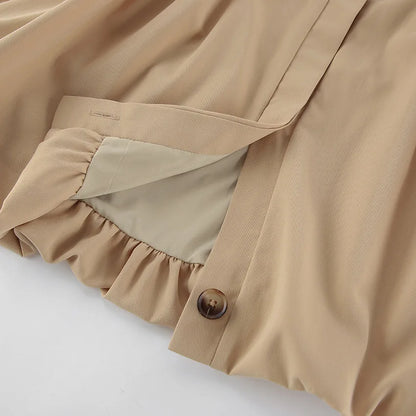 Amari – Women’s Pleated Cropped Jacket with Stand Collar