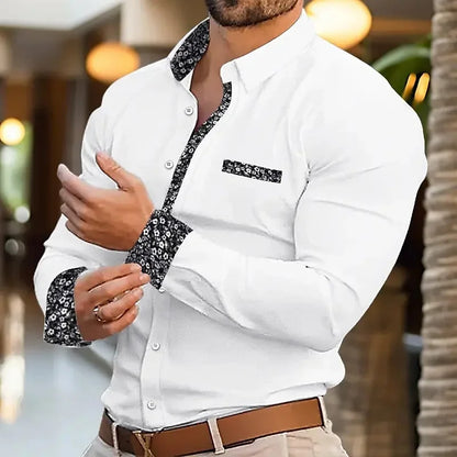 Ryan – Men’s Vintage Business Casual Shirt Soft Turn-Down Collar